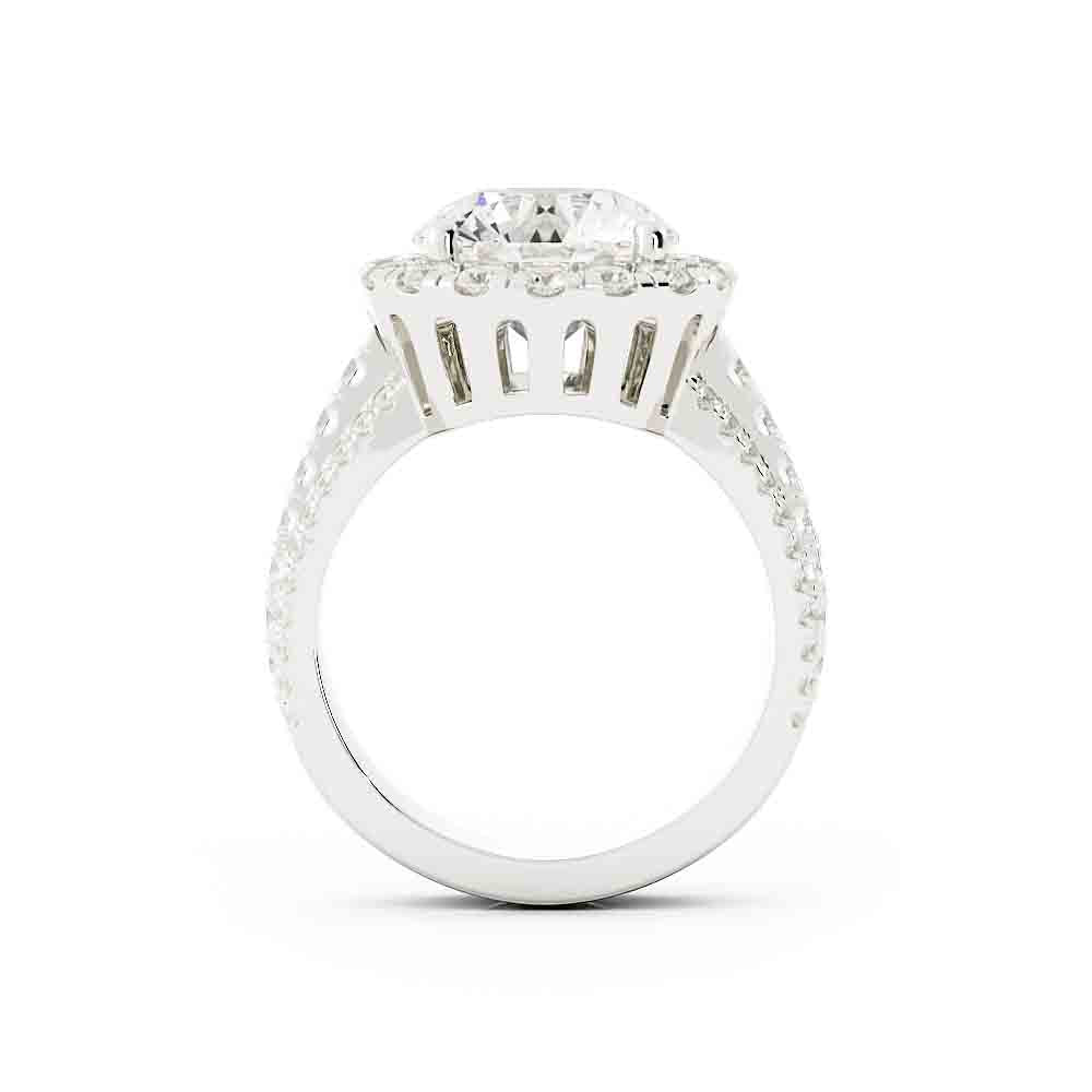 Large Round Diamond Halo Ring