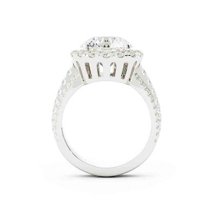 Large Round Diamond Halo Ring