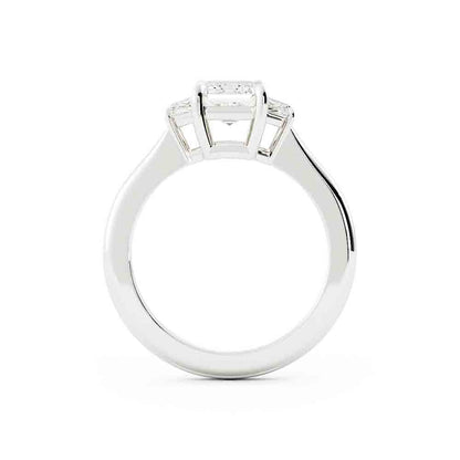 Emerald Cut with Traps and Side Round Diamond