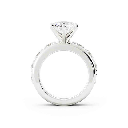 Round Solitaire with Diamond Band