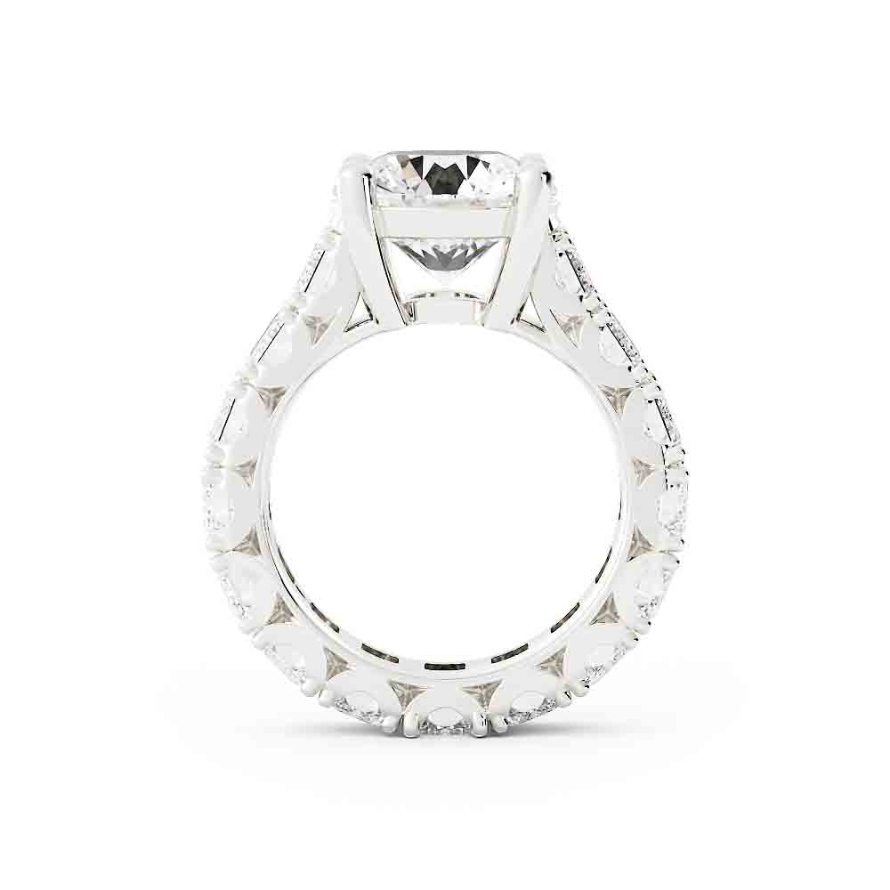 Round Center with Side Emerald Cut