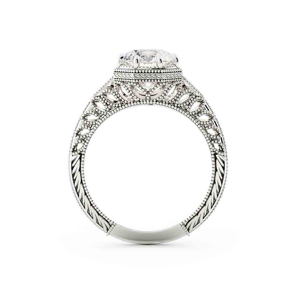 Vintage Round Diamond and Sapphire Ring