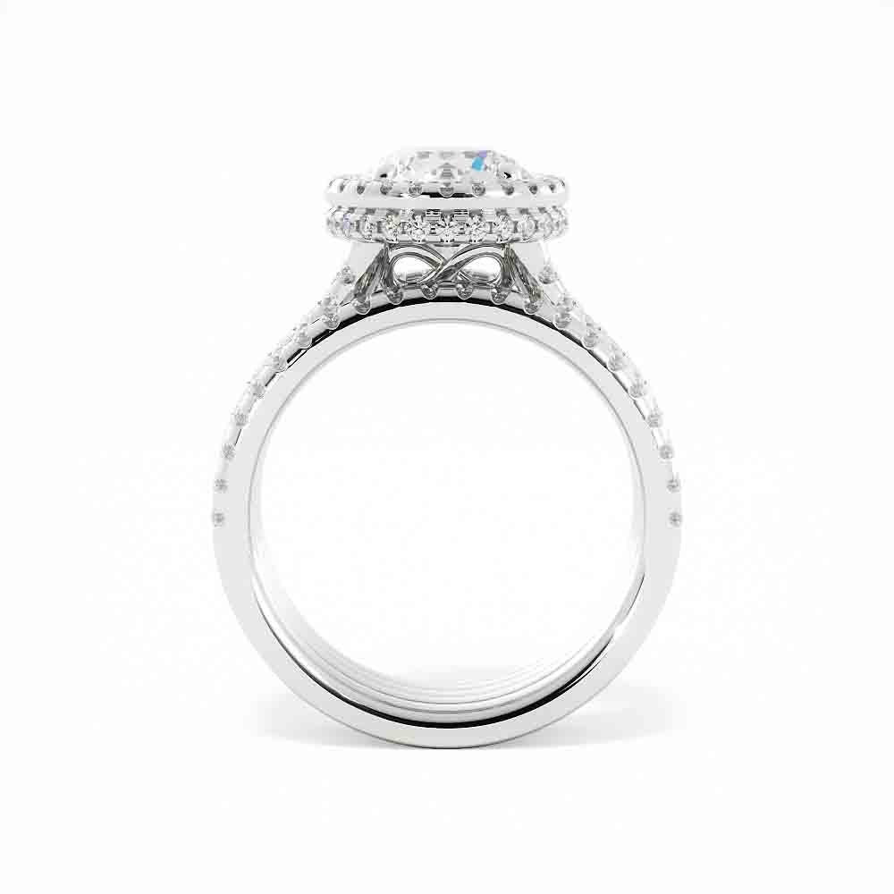 Double Band Wedding Set With Stacking Band