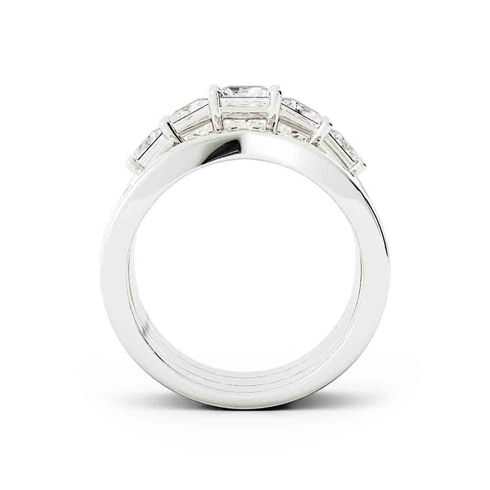Princess Diamond Ring Surrounded By Channel Set Rd Diamond Bands