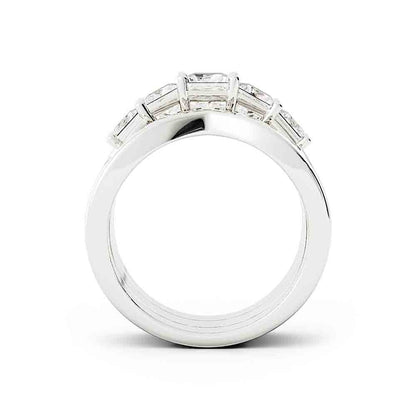 Princess Diamond Ring Surrounded By Channel Set Rd Diamond Bands