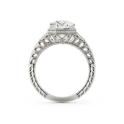 Vintage Round Diamond and Sapphire Ring