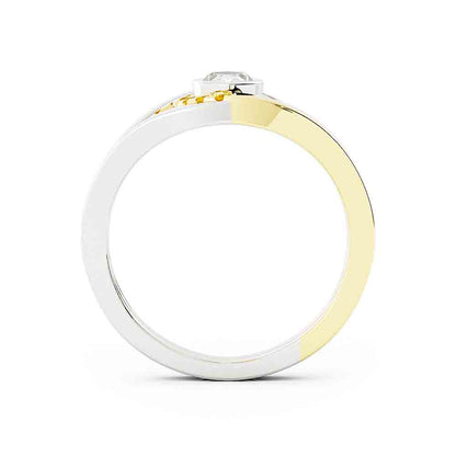 Marquise Cut Diamond Surrounded By Yellow And White Diamonds