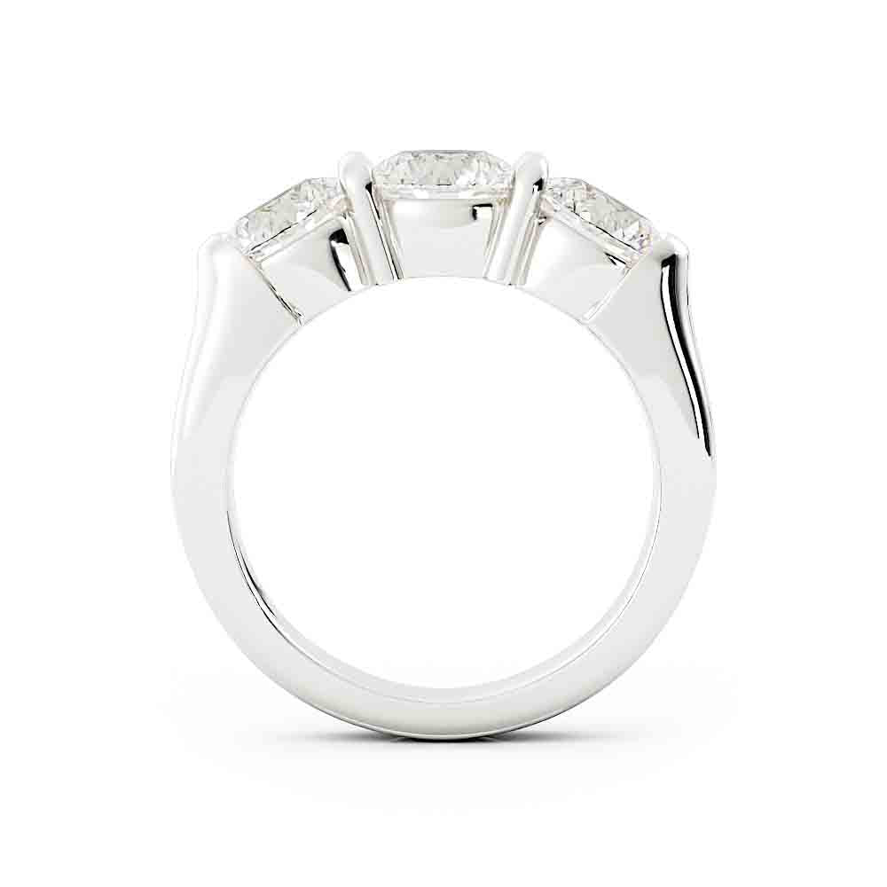 Classic 3 Stone Diamond Band Bar Set