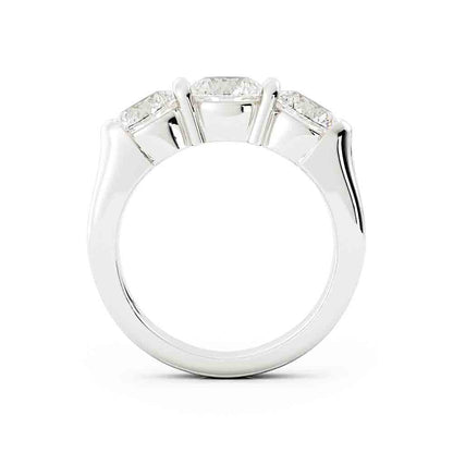 Classic 3 Stone Diamond Band Bar Set