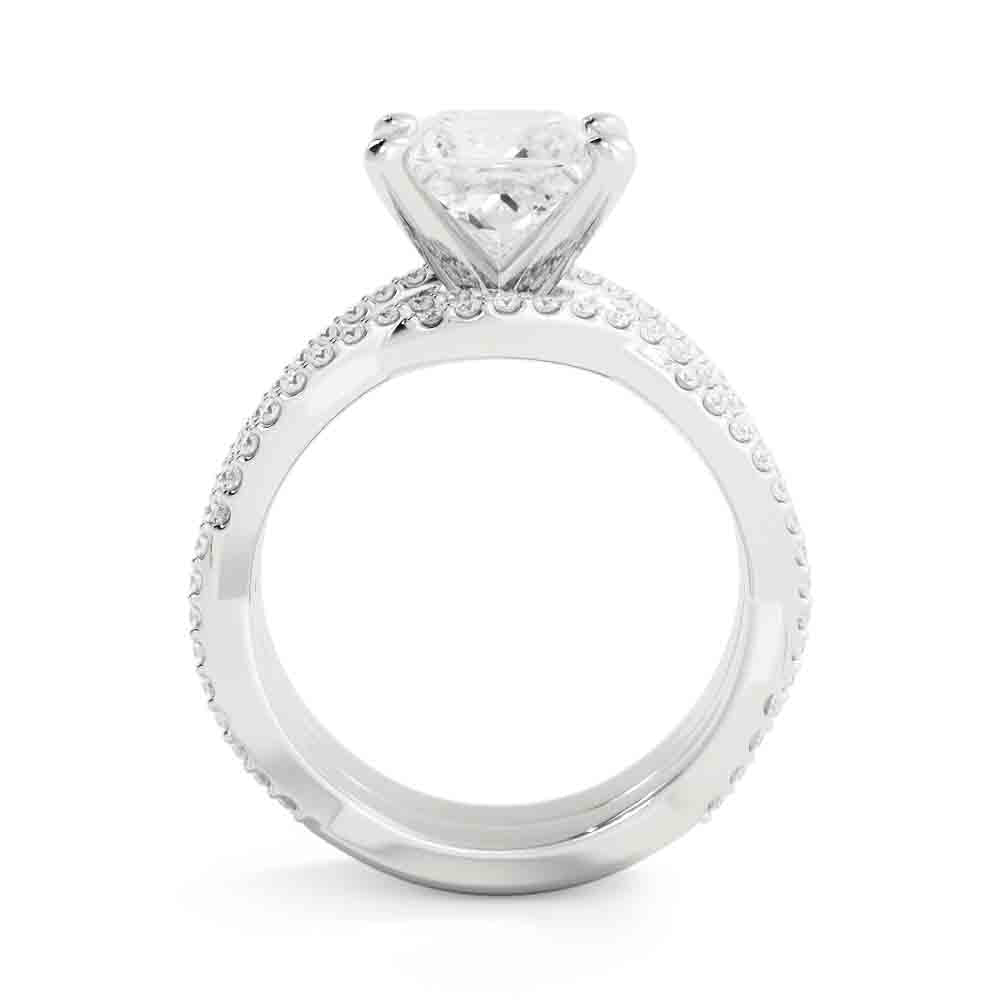 Princess Center with Twisted Diamond Bands