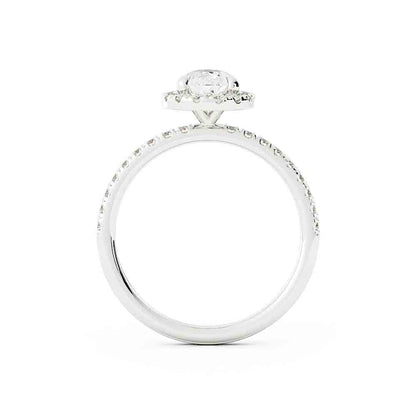 Pear Shaped Center With Halo Diamond Ring