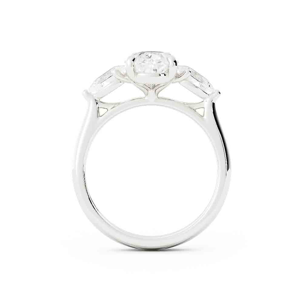 3 Stone Pear Shape Diamond Ring