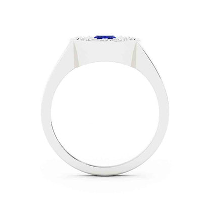 Oval Blue Sapphire And Diamond Ring