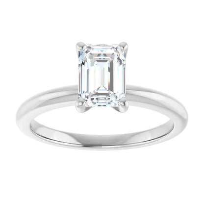 14K White Gold 5/8 CTW Emerald-Cut Diamond Solitaire Engagement Ring
