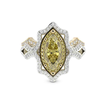 Marquise Yellow and White Diamond Set