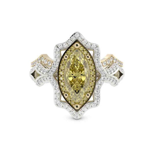 Marquise Yellow and White Diamond Set