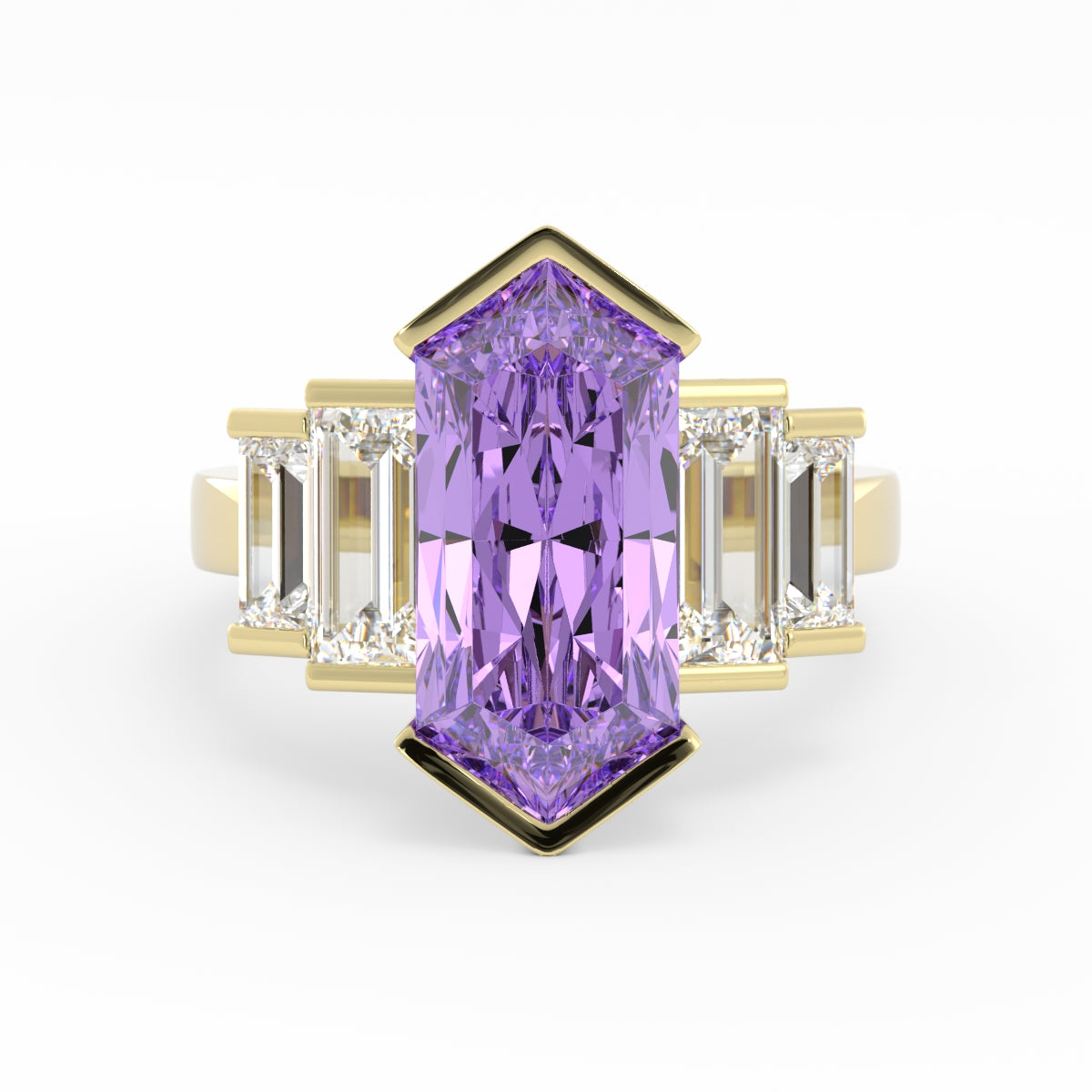 Fancy Colored Stones and Diamond Ring