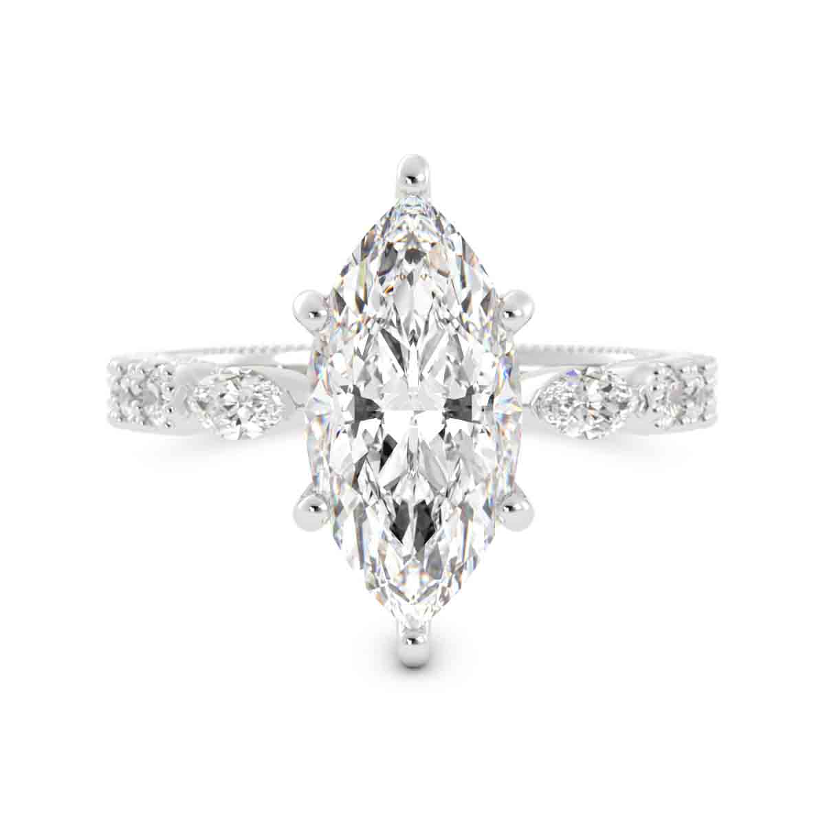 Marquise with Side Stones Laboratory-Grown Diamond Ring