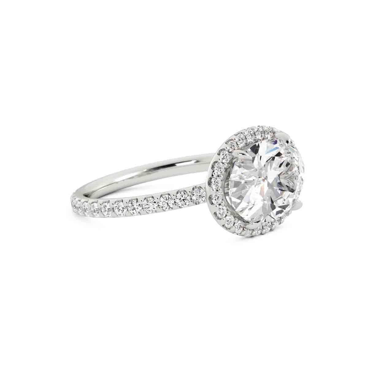 East-West Oval Diamond Halo Ring