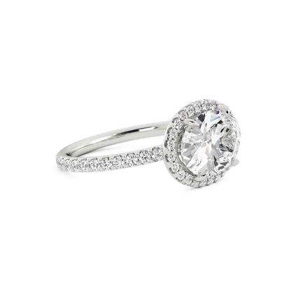 East-West Oval Diamond Halo Ring