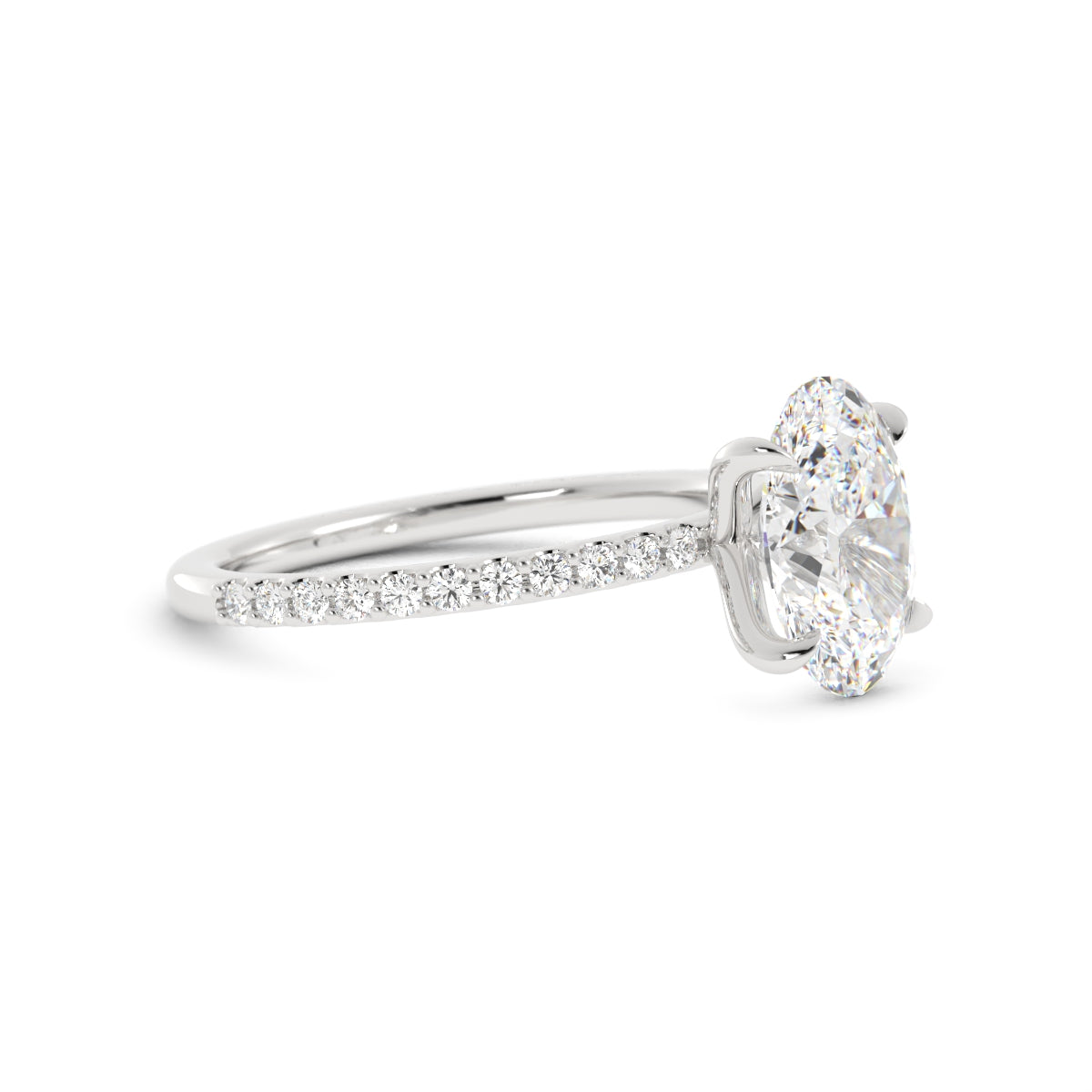 Oval Diamond with Round Diamond ring