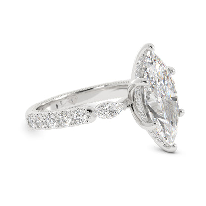 Marquise with Side Stones Laboratory-Grown Diamond Ring
