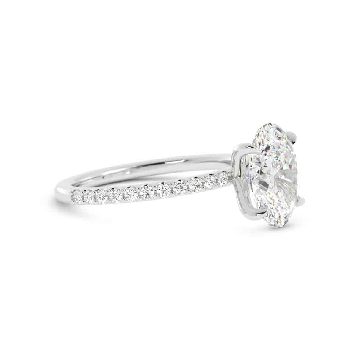 Oval Diamond with Round Diamond Ring
