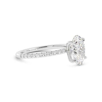 Oval Diamond with Round Diamond Ring