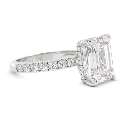 Emerald Cut Diamond Ring with Side Stones
