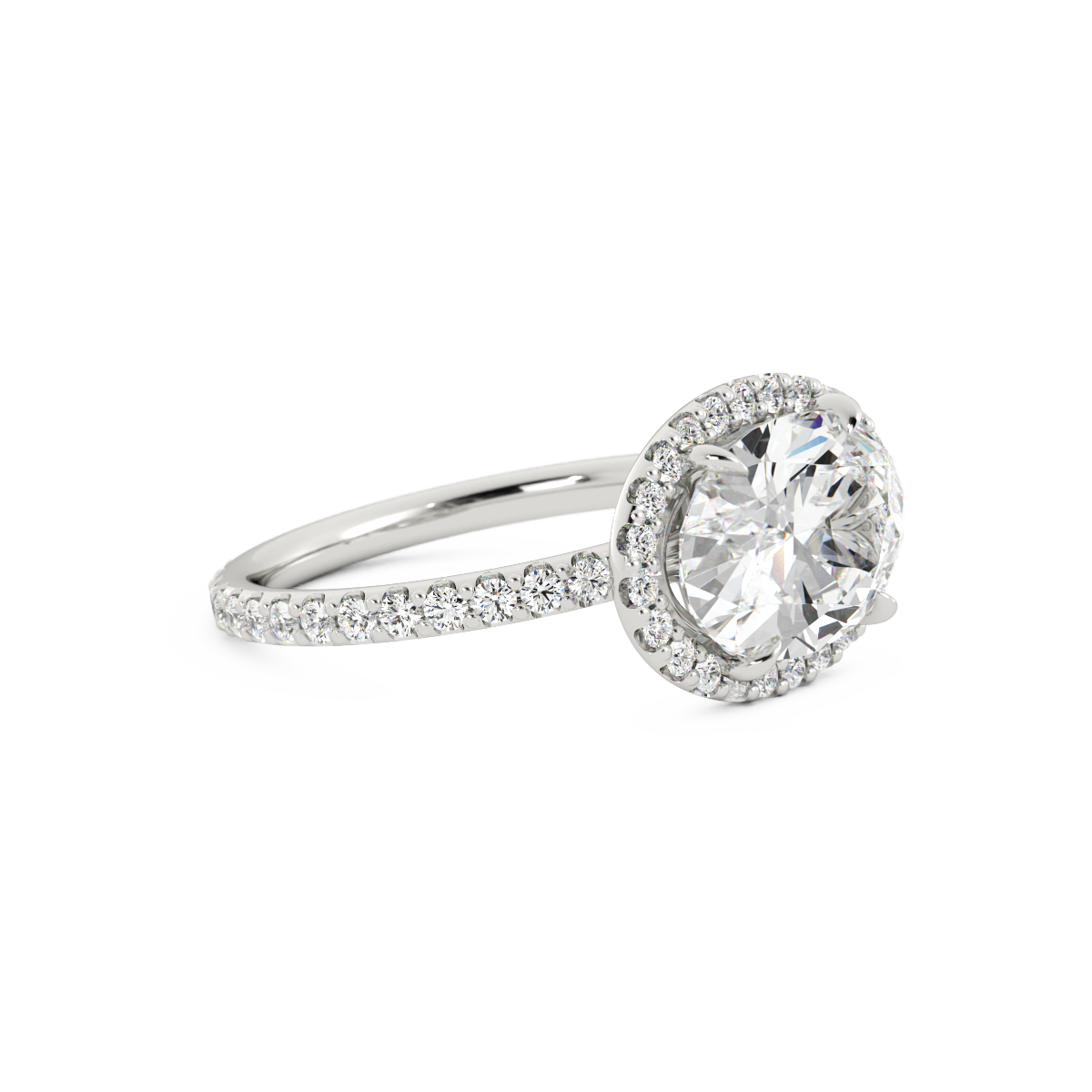 East-West Oval Laboratory-Grown Diamond Halo Ring