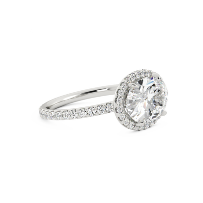 East-West Oval Diamond Halo Ring