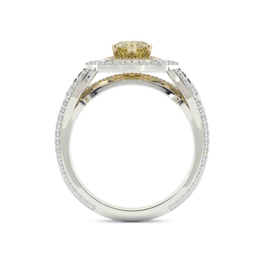 Marquise Yellow and White Diamond Set
