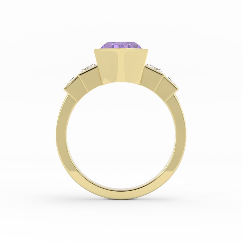 Fancy Colored Stones and Diamond Ring