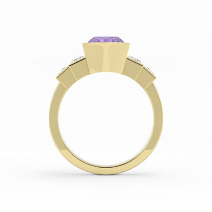 Fancy Colored Stones and Diamond Ring