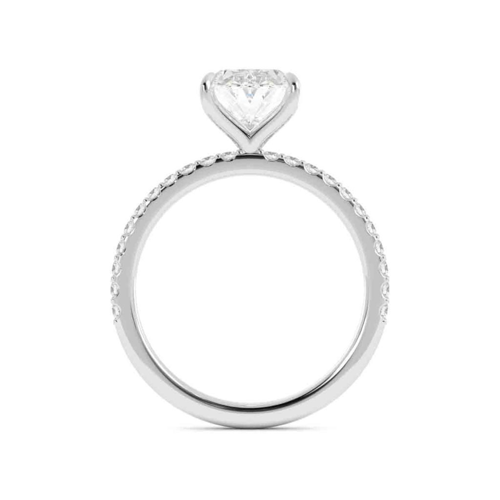 Oval Diamond with Round Diamond Ring