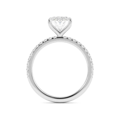 Oval Diamond with Round Diamond Ring