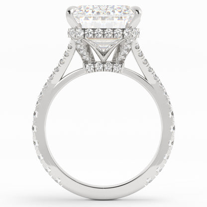 Emerald Cut Split Shank Diamond Ring
