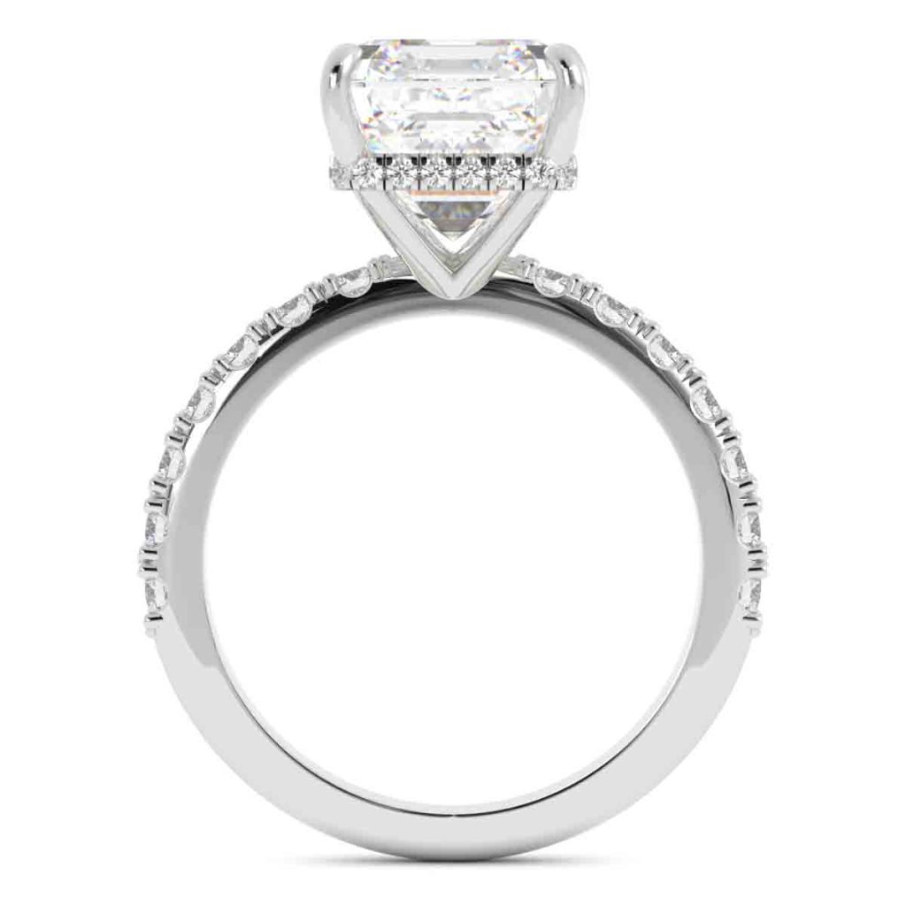 Emerald Cut Diamond Ring with Side Stones
