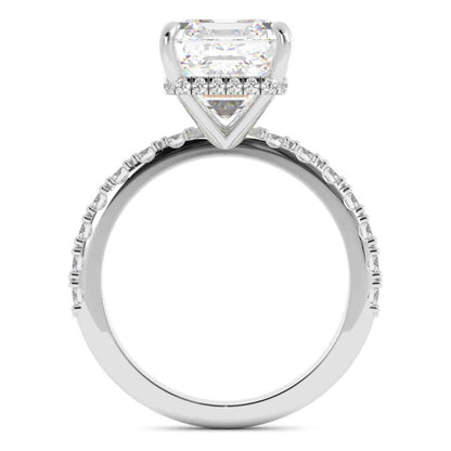 Emerald Cut Diamond Ring with Side Stones