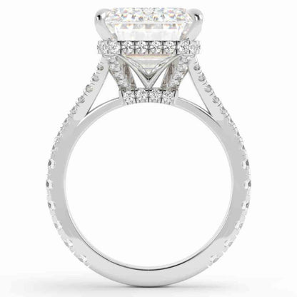 Emerald Cut Split Shank Diamond Ring