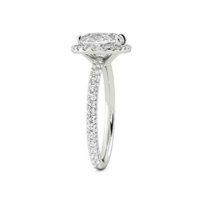 East-West Oval Diamond Halo Ring