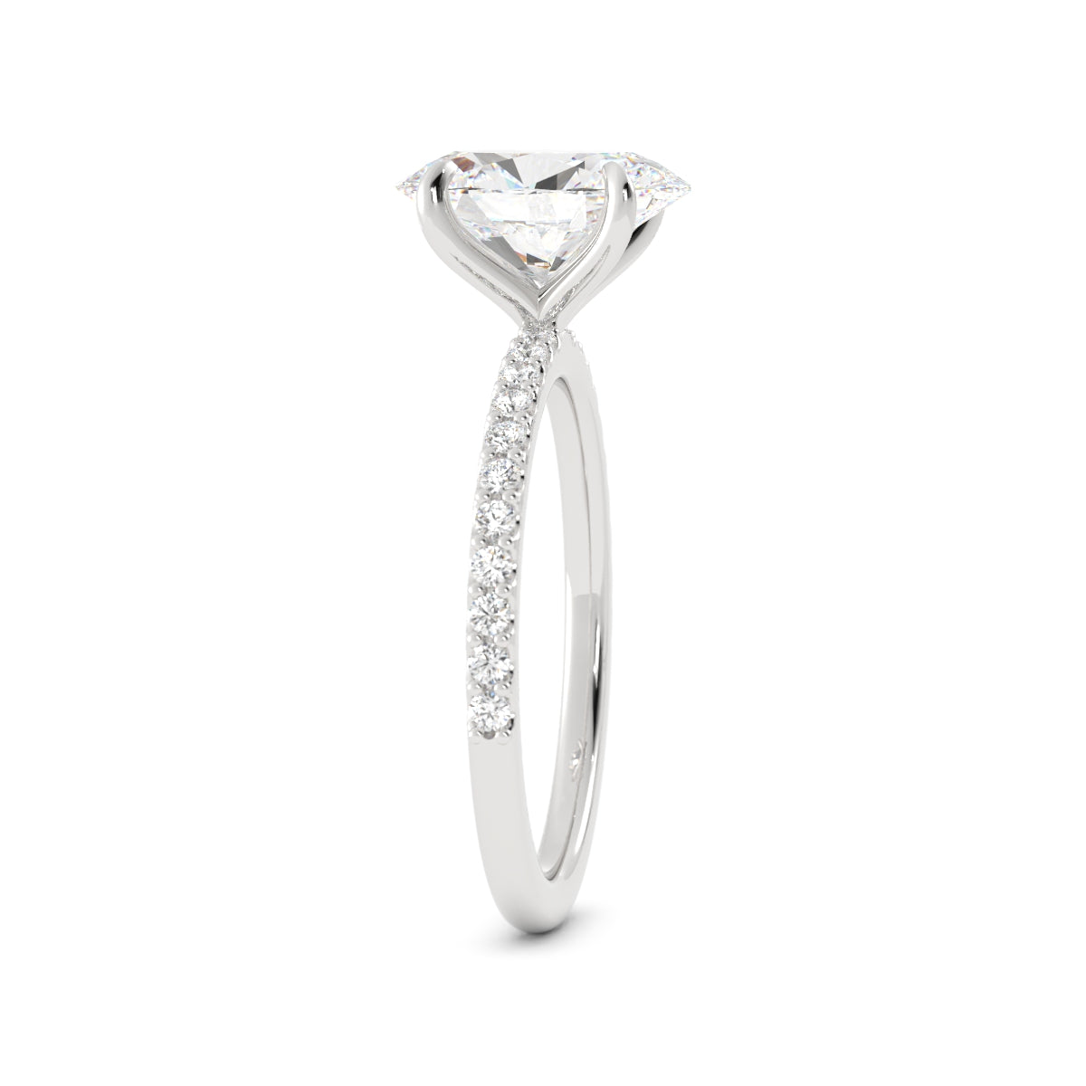 Oval Diamond with Round Diamond ring