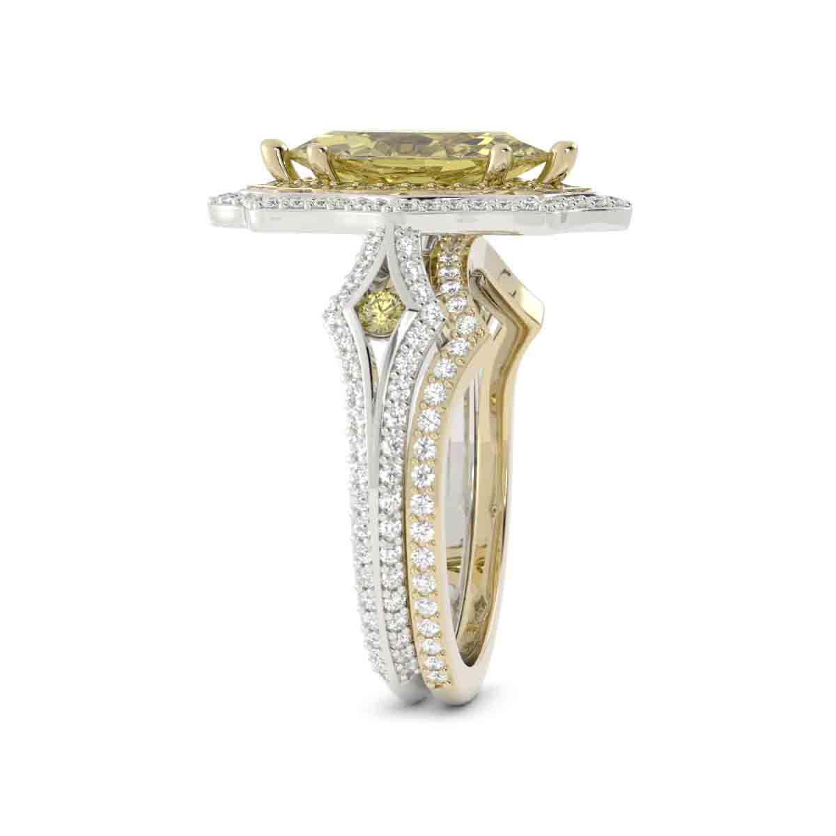 Marquise Yellow and White Diamond Set