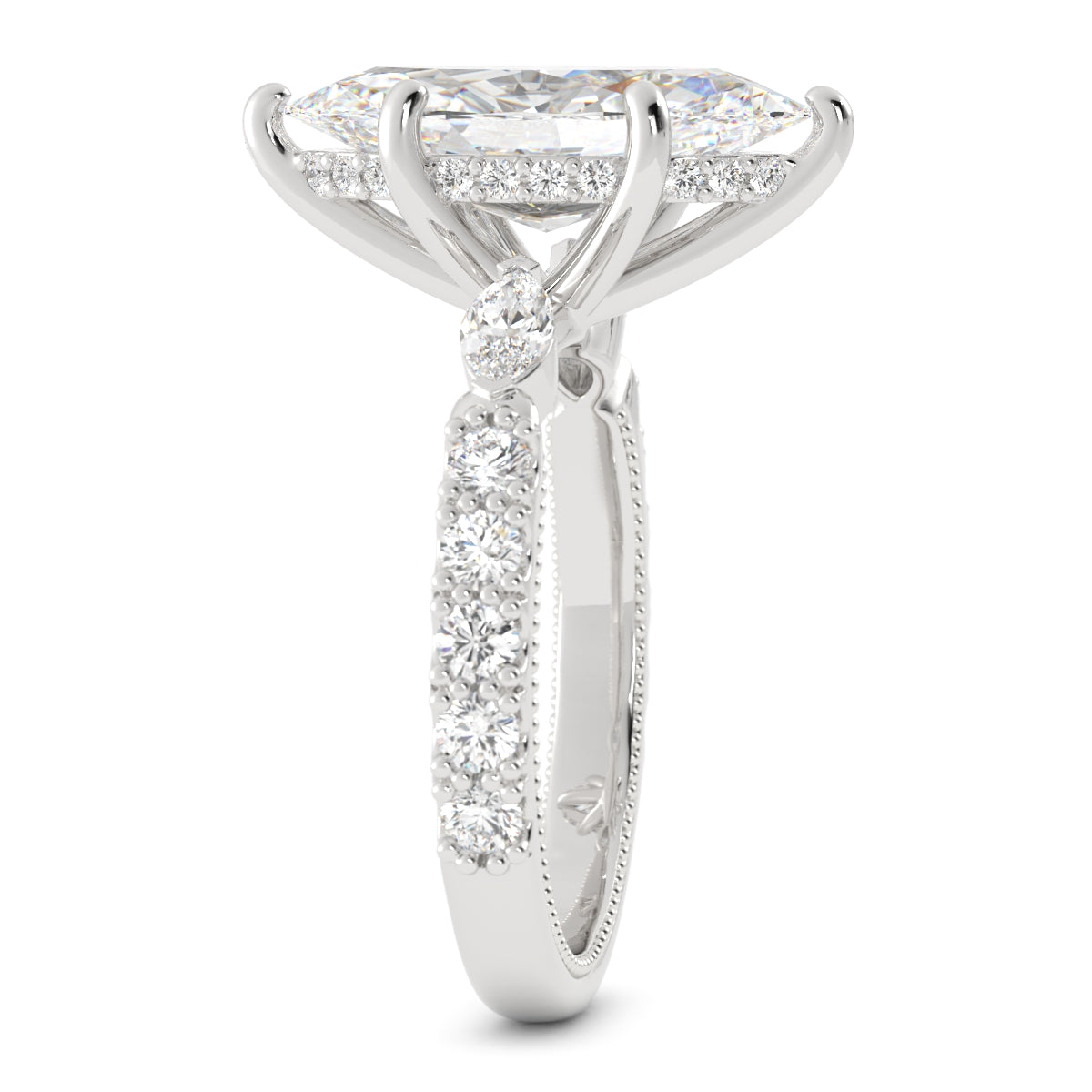 Marquise with Side Stones Laboratory-Grown Diamond Ring