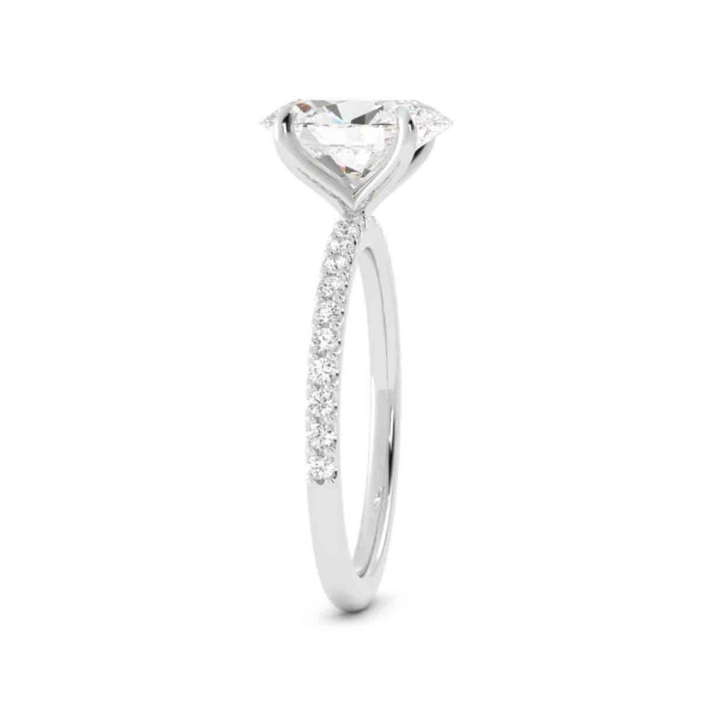 Oval Diamond with Round Diamond Ring
