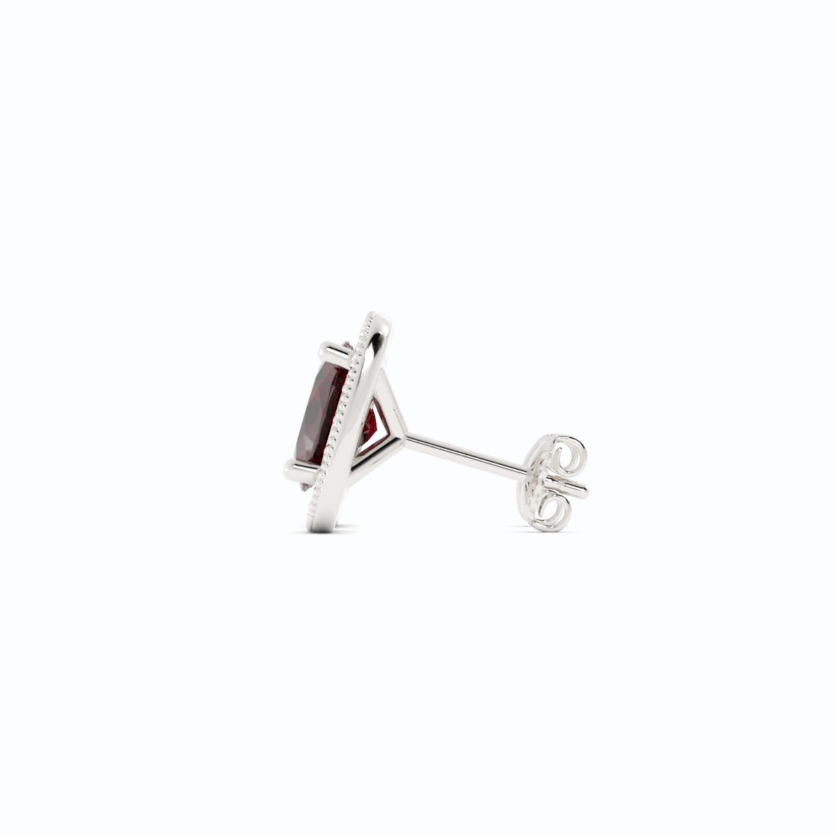 Garnet and Pave Diamond Earrings