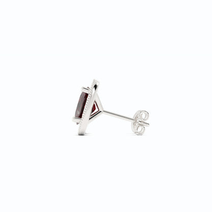 Garnet and Pave Diamond Earrings