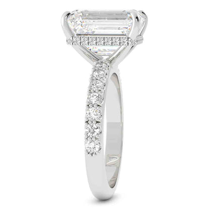 Emerald Cut Diamond Ring with Side Stones