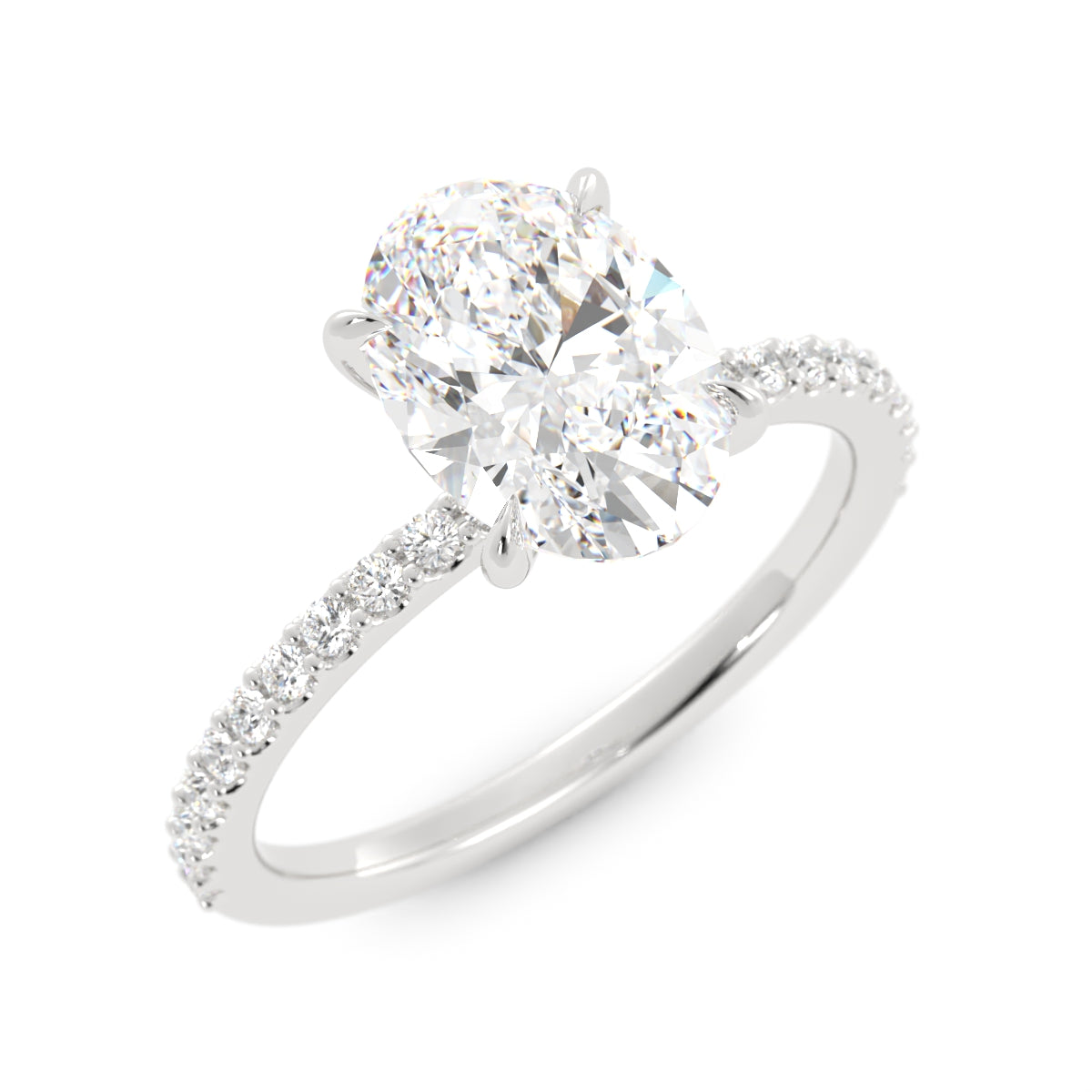 Oval Diamond with Round Diamond ring