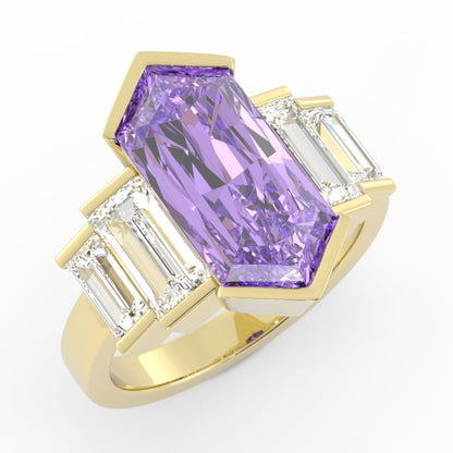 Fancy Colored Stones and Diamond Ring